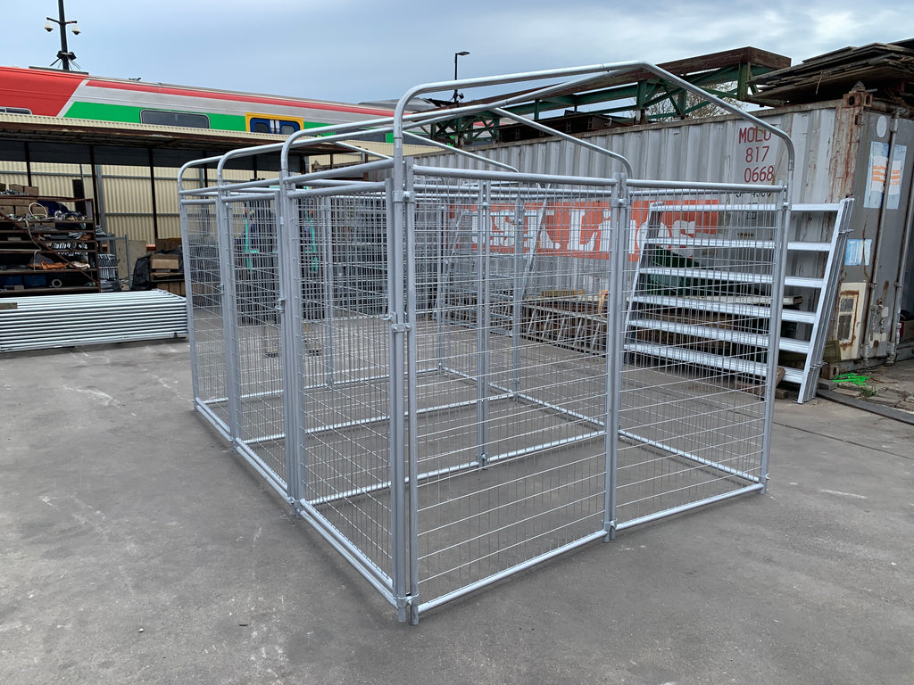 3 Bays Heavy-Duty Galvanised Dog Enclosure – 3.6m x 2.4m With Roof Structure | Adelaide
