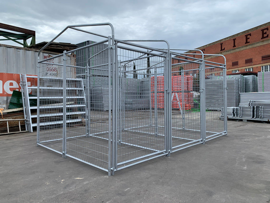 3 Bays Heavy-Duty Galvanised Dog Enclosure – 3.6m x 2.4m With Roof Structure | Adelaide