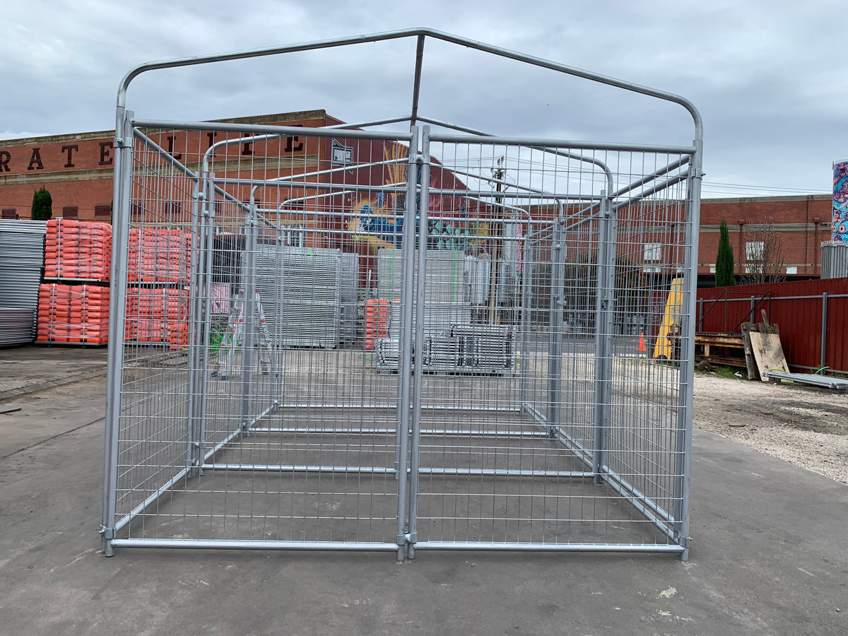 3 Bays Heavy-Duty Galvanised Dog Enclosure – 3.6m x 2.4m With Roof Structure | Adelaide
