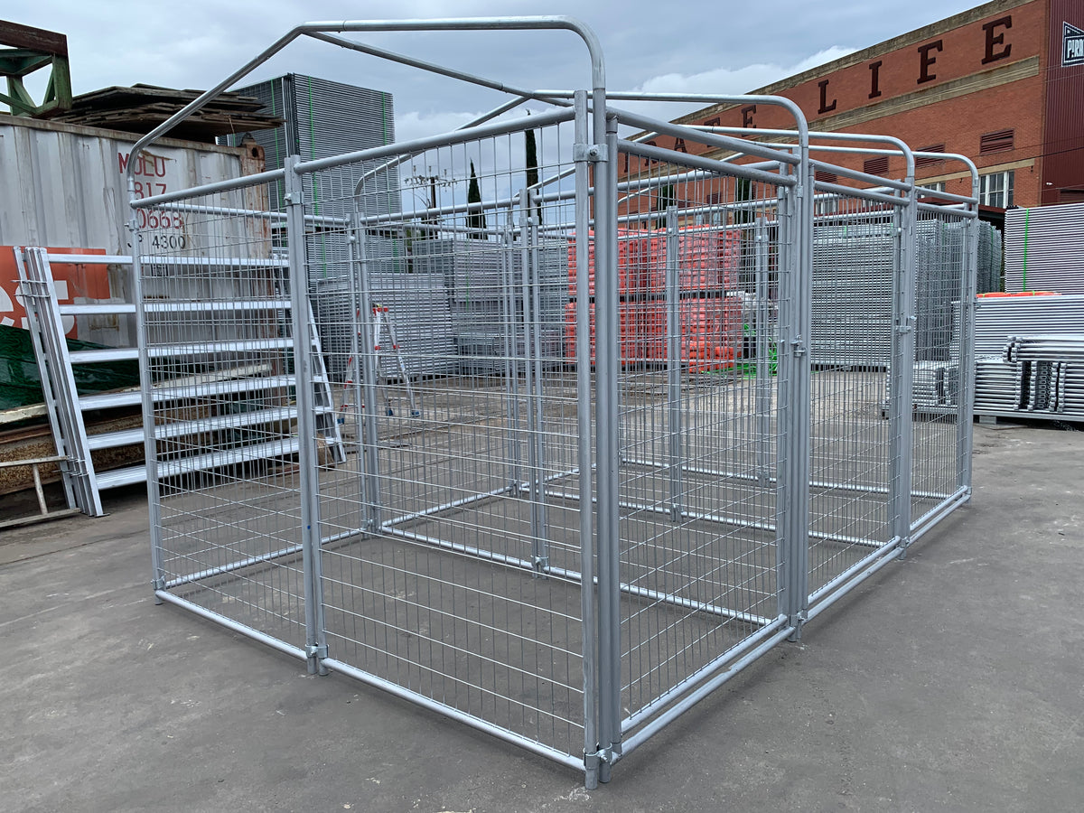 3 Bays Heavy-Duty Galvanised Dog Enclosure – 3.6m x 2.4m With Roof Structure | Adelaide
