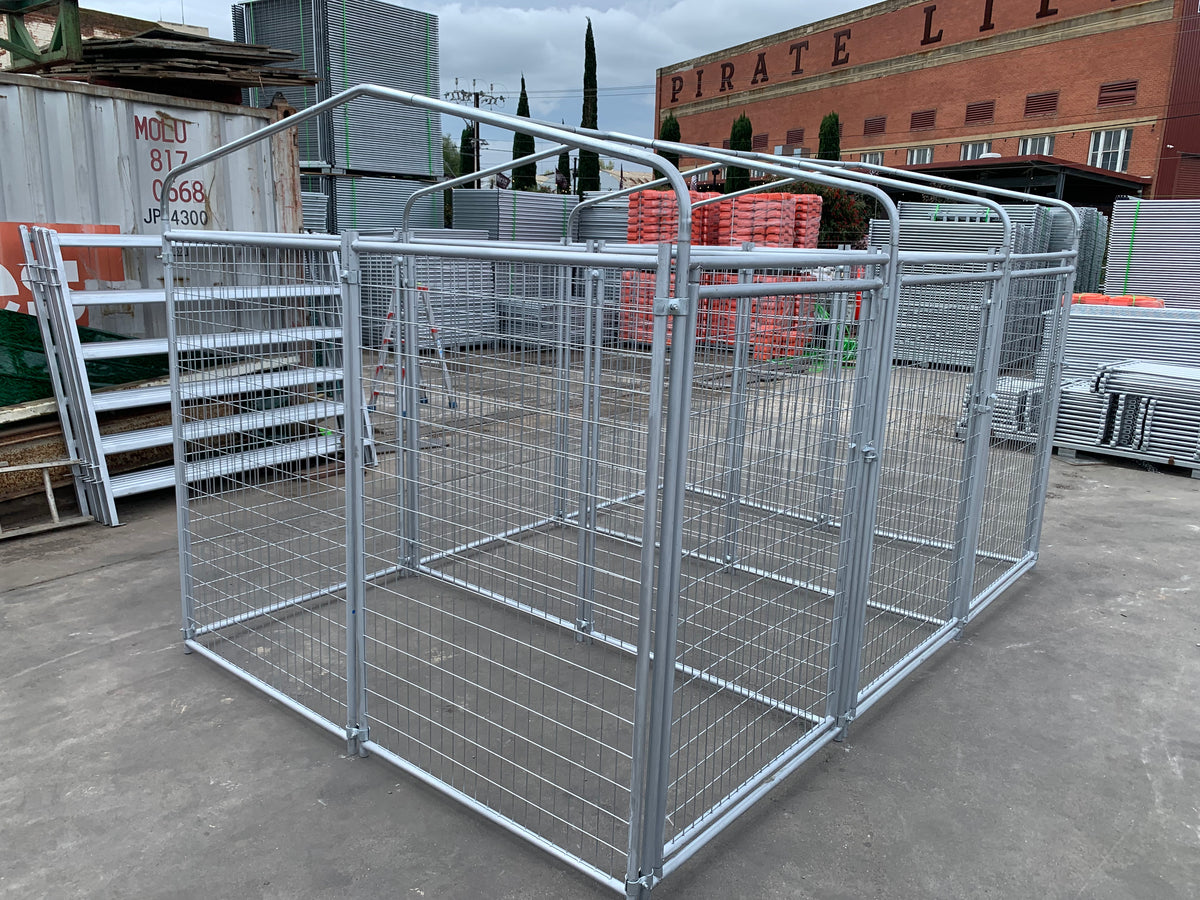 3 Bays Heavy-Duty Galvanised Dog Enclosure – 3.6m x 2.4m With Roof Structure | Adelaide