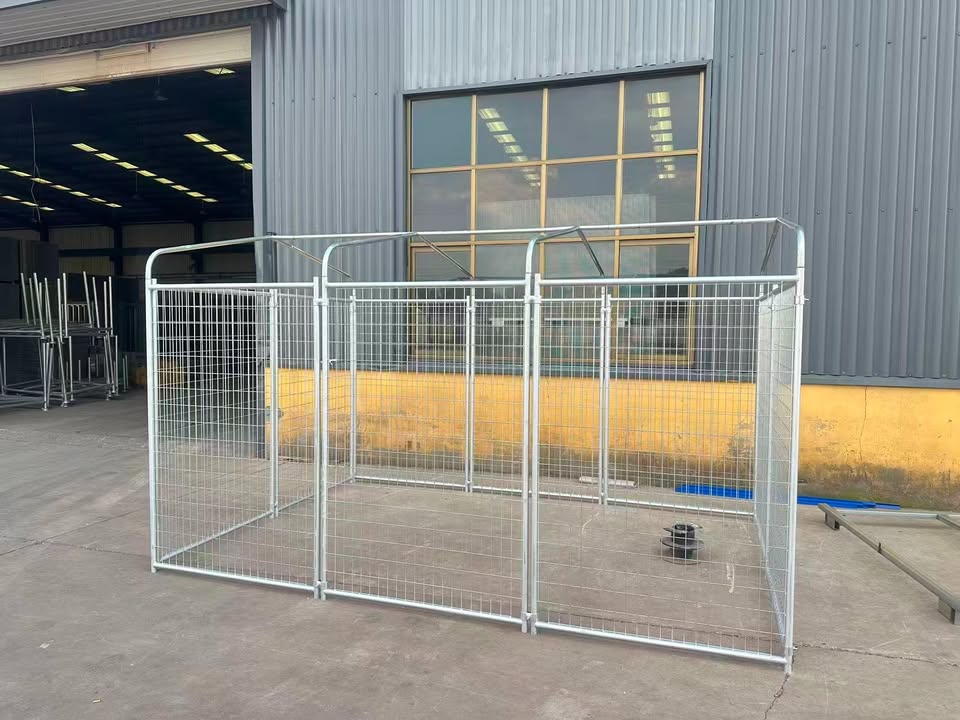 3.6m×2.4m Roofed Heavy‐Duty Galvanised Dog Enclosure