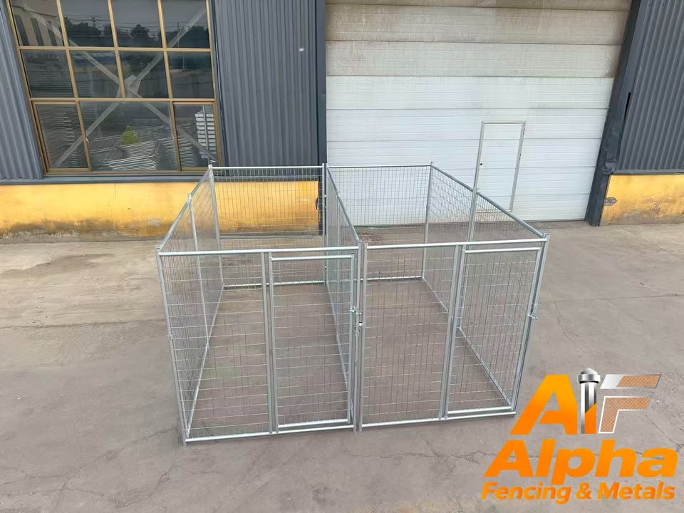2 Bays 3mX3m Heavy‐Duty Galvanised Dog Enclosure