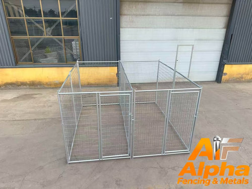 2 Bays 3mX3m Heavy‐Duty Galvanised Dog Enclosure