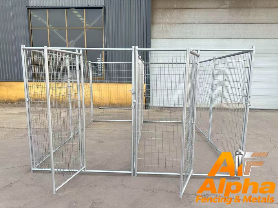 2 Bays 3mX3m Heavy‐Duty Galvanised Dog Enclosure