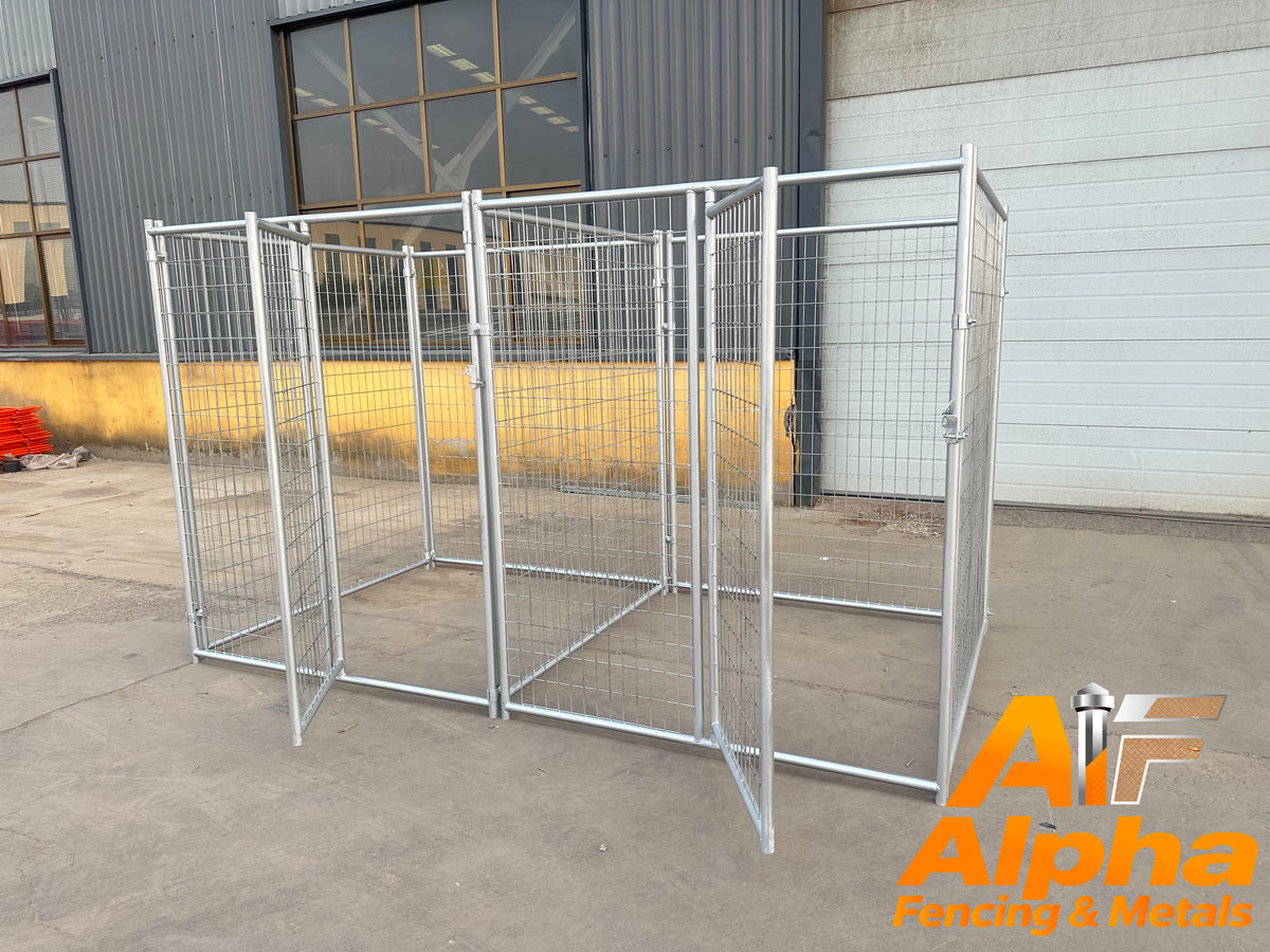Heavy-Duty Galvanised 2 Bays Dog Enclosure – 3m x 1.5m | Adelaide SA
