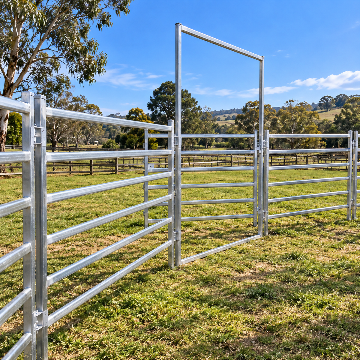 Heavy-Duty Galvanised Horse Yard Gate – 2.1m x 2.2m | Adelaide