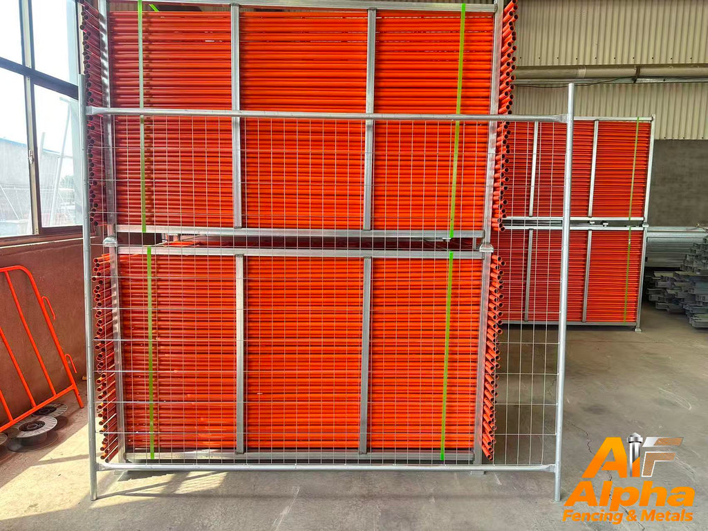 Galvanised temporary fence panels in stock at Adelaide warehouse