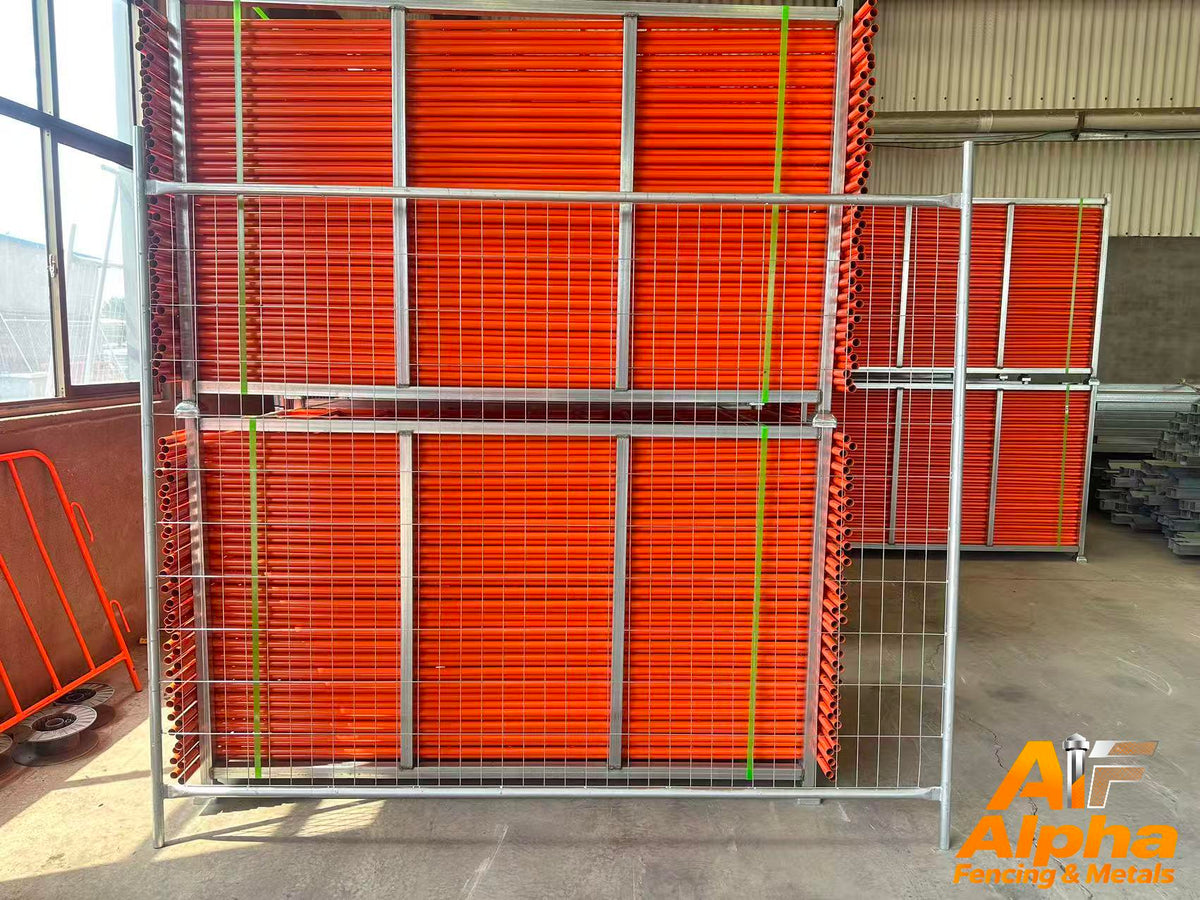 Galvanised temporary fence panels in stock at Adelaide warehouse