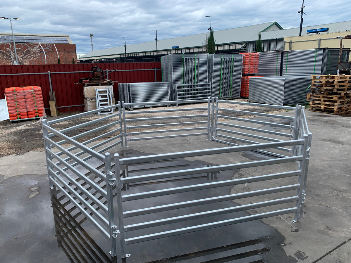Round Sheep Yard – 5 Panels & 1 Gate | Galvanised Sheep Yard & Sheep Panels Adelaide