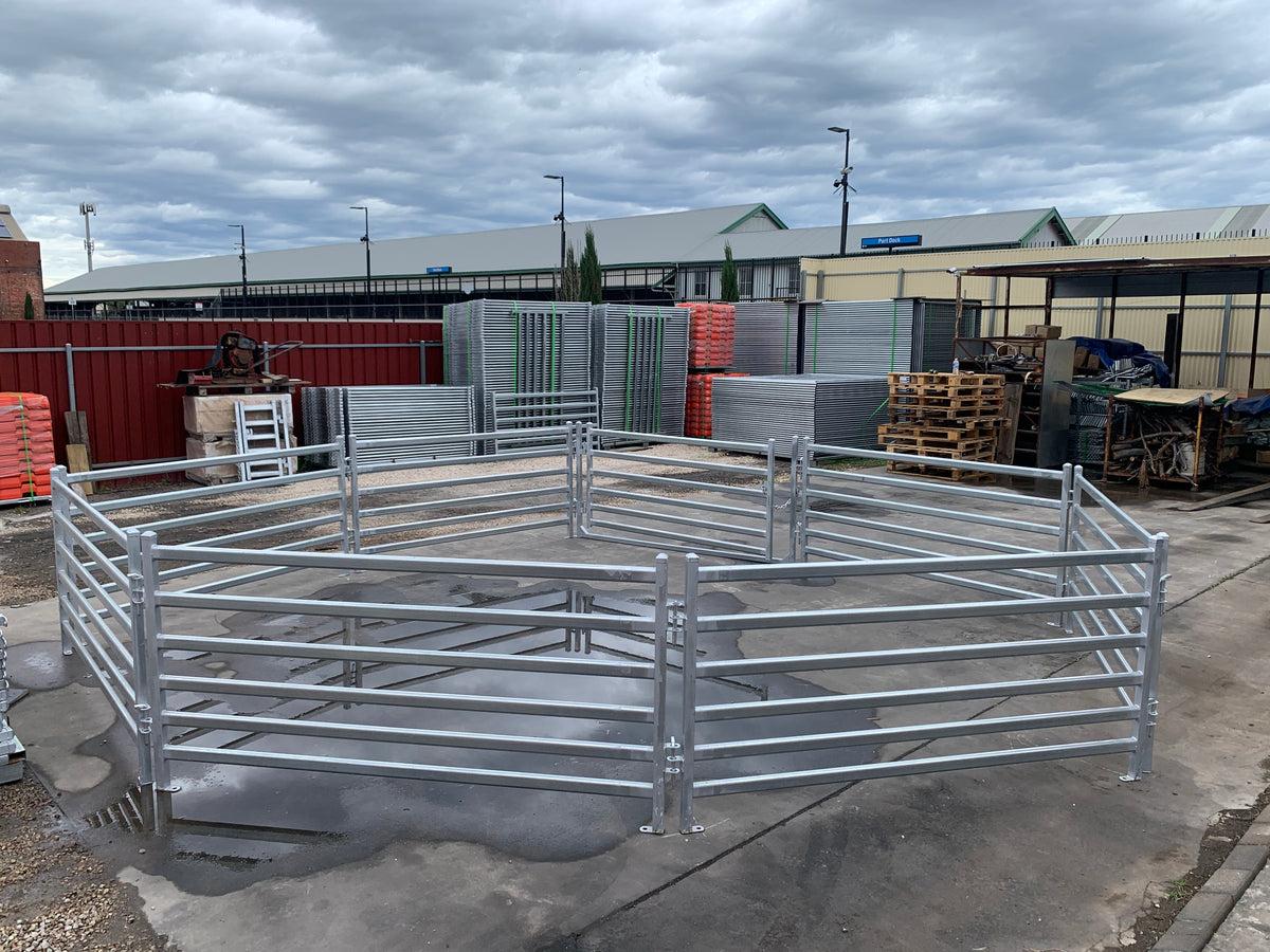 Round Sheep Yard – 7 Panels & 1 Gate | Galvanised Sheep Yard & Sheep Panels Adelaide