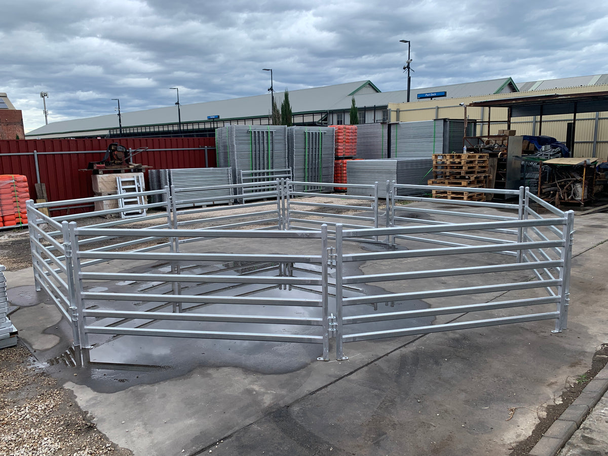 Round Sheep Yard – 7 Panels & 1 Gate | Galvanised Sheep Yard & Sheep Panels Adelaide