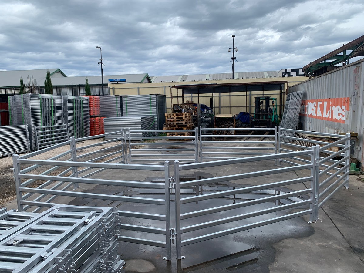 Round Sheep Yard – 7 Panels & 1 Gate | Galvanised Sheep Yard & Sheep Panels Adelaide