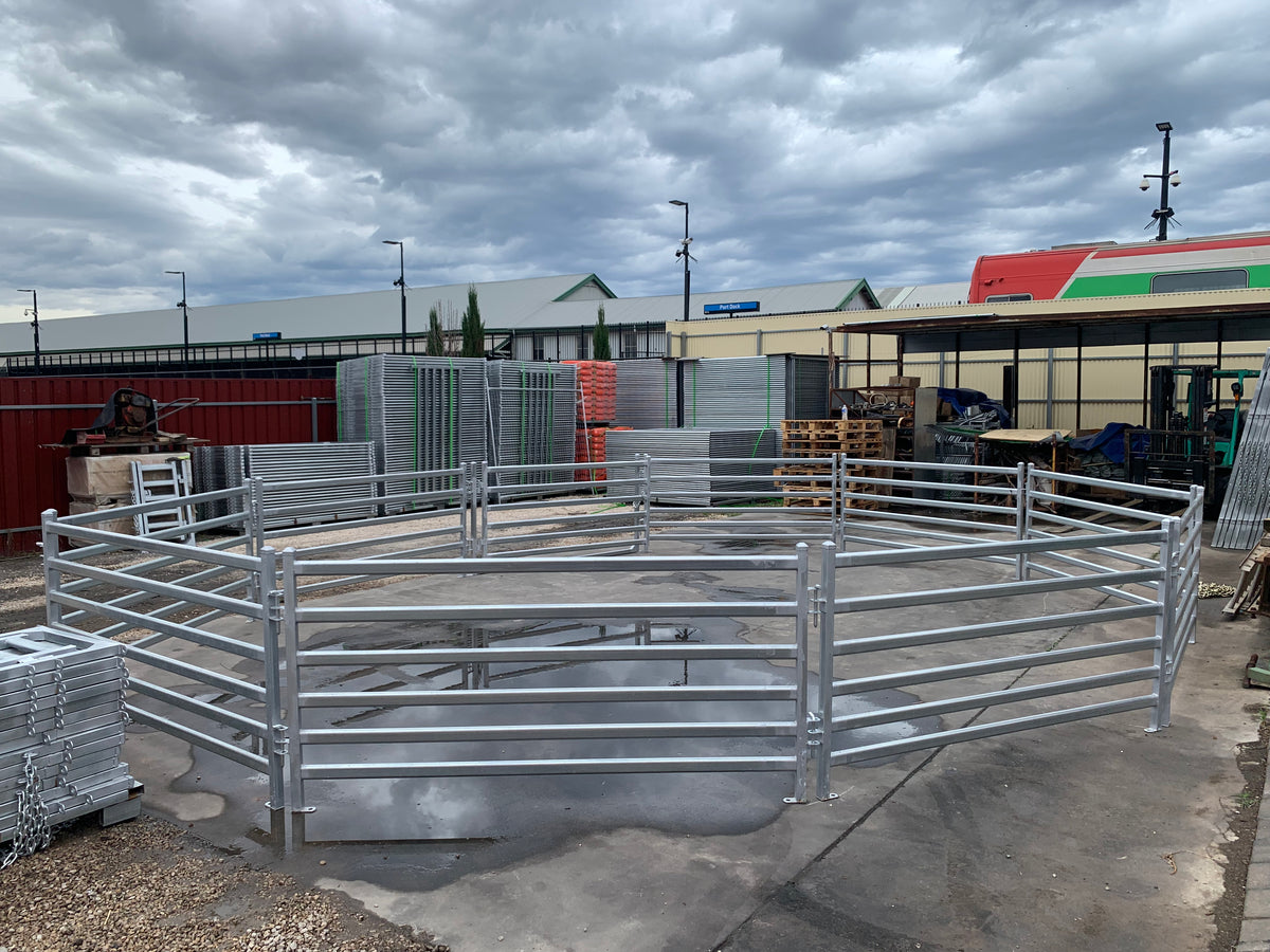 Round Sheep Yard – 9 Panels & 1 Gate | Galvanised Sheep Yard & Sheep Panels Adelaide
