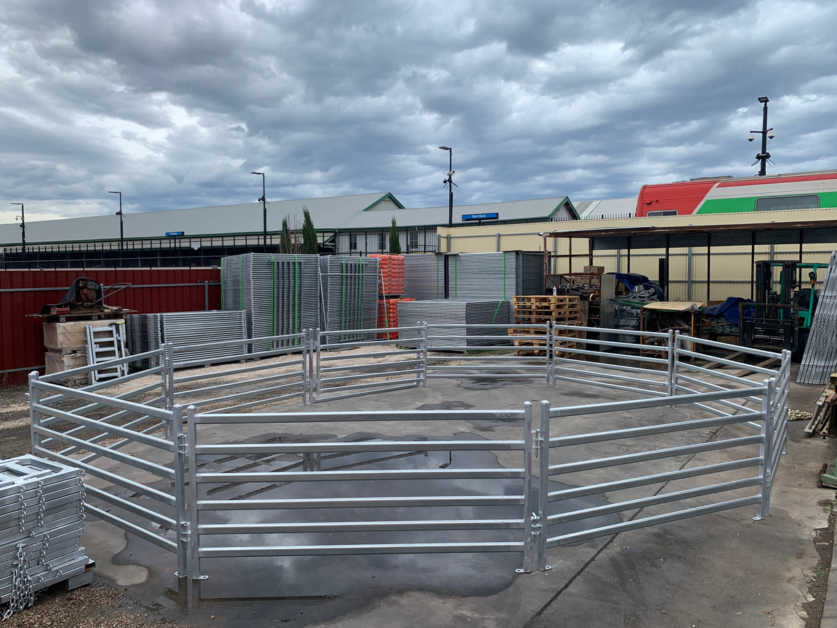 Round Sheep Yard – 9 Panels & 1 Gate | Galvanised Sheep Yard & Sheep Panels Adelaide